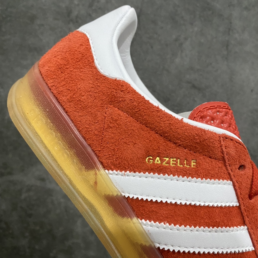 图片[7]-【纯原版】Adidas Originals Gazelle Indoor白橙色 HQ8718 三叶草复古休闲防滑耐磨低帮板鞋nn目前最高版 区别市场通货 正确粗反绒皮 正确鞋舌正确侧面压印凹陷烫金GAZELLE字母 海玻璃鞋垫背部刷胶n纸板中底也都是同步原鞋 高价零售主推版本 尺码：35 36 36.5 37 38 38.5 39 40 40.5 41 42 42.5 43 44 44.5 45-莆田鞋批发中心