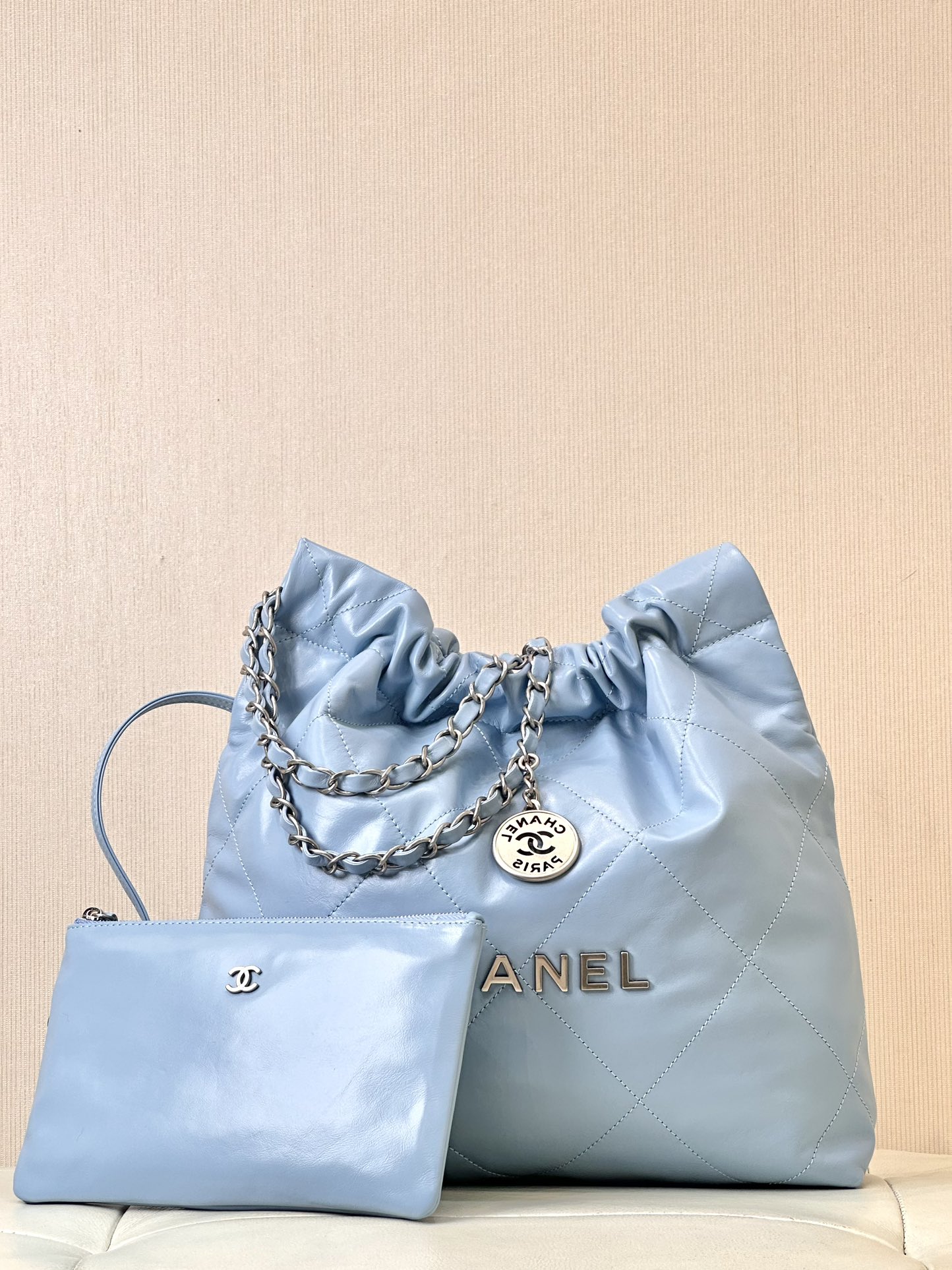 CHANEL Très grande capacité logo vieilli cuir d'origine matelassé sac de l'année sac shopping cuir de vachette importé