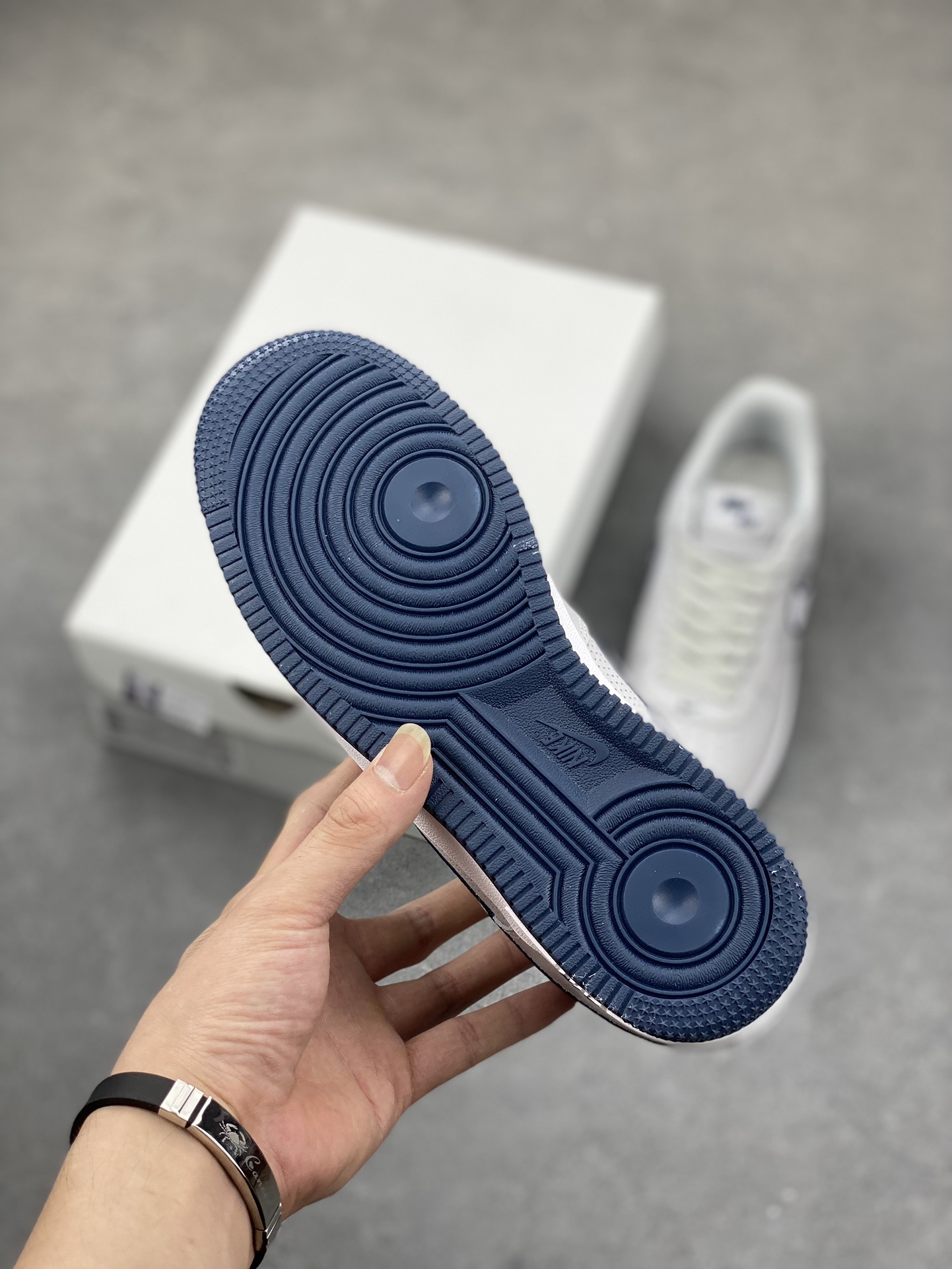 Nike Air Force 1 '07 Low Casual Sneakers - Light Grey/White/Navy 7 i1688234703 4952 5