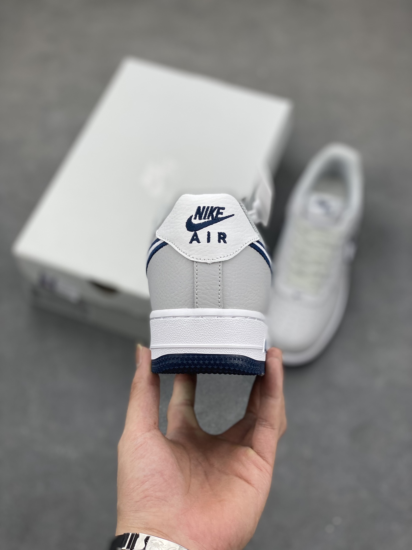 Nike Air Force 1 '07 Low Casual Sneakers - Light Grey/White/Navy 5 i1688234703 9380 3