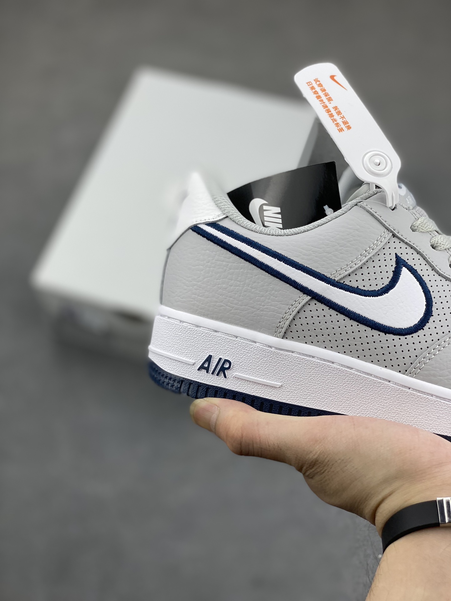 Nike Air Force 1 '07 Low Casual Sneakers - Light Grey/White/Navy 6 i1688234703 9631 4