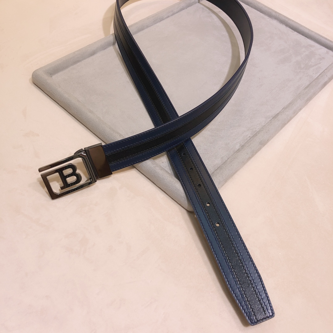 专柜ＢＡＬＬＹ拼色款全皮手工拼接双面