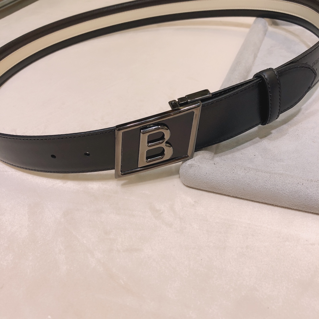专柜ＢＡＬＬＹ拼色款全皮手工拼接双面