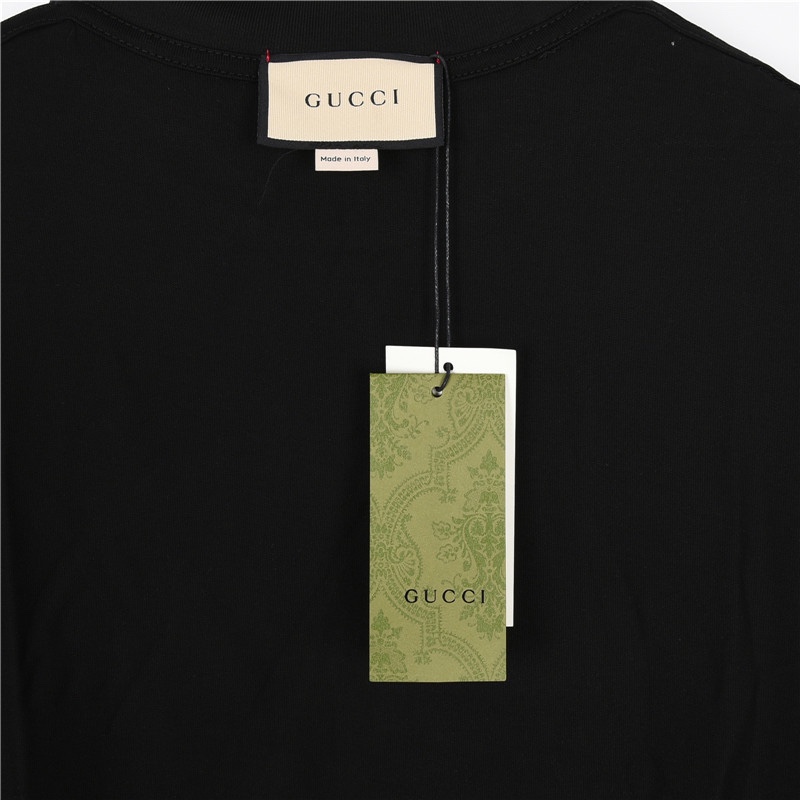 Gucci/古驰 x Palace联名 双G胶浆印花短袖T恤黑色