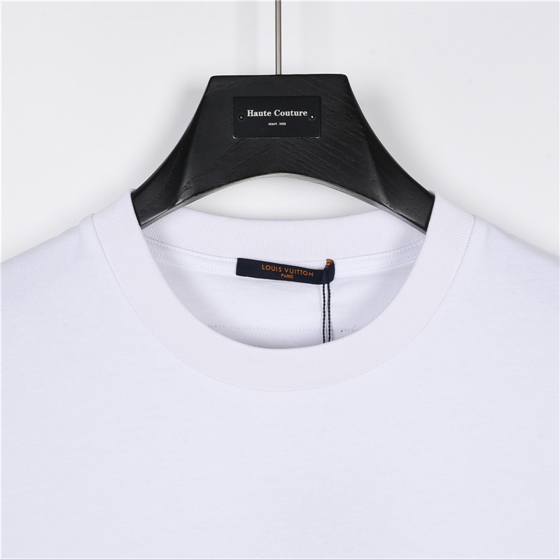 (礼盒包装) LouisVuitton/路易威登 字母logo珍珠贝壳烫压短袖T恤