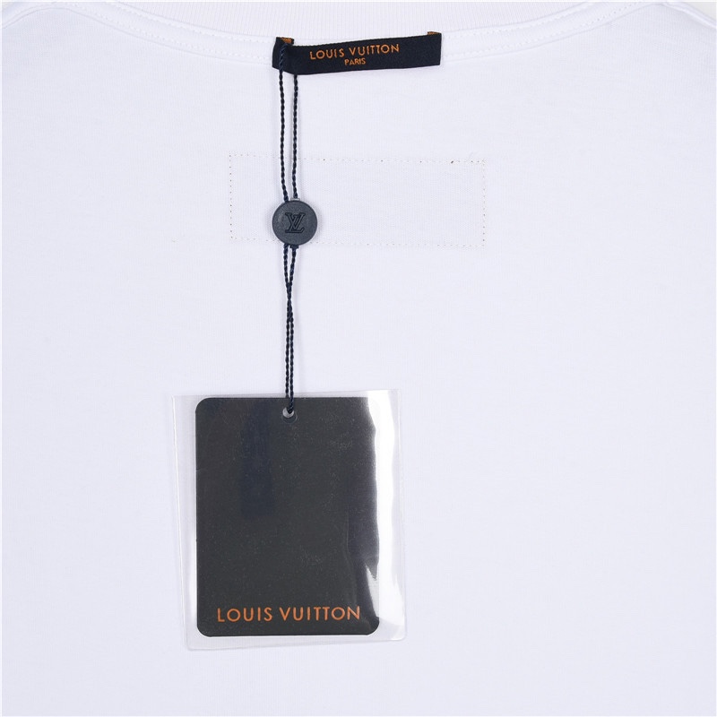 (礼盒包装) LouisVuitton/路易威登 字母logo珍珠贝壳烫压短袖T恤