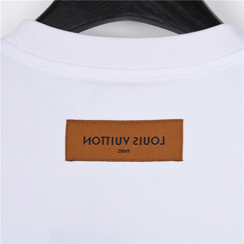 (礼盒包装) LouisVuitton/路易威登 字母logo珍珠贝壳烫压短袖T恤