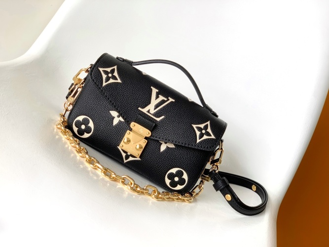 Louis Vuitton Pochette Métis East West Black Monogram Empreinte Leather Bag 1 Louis Vuitton Pochette Métis East West Black Monogram Empreinte Leather Bag