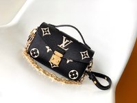 High Quality Replica
 Louis Vuitton LV Pochette MeTis Bags Handbags Apricot Color Beige Black White Empreinte​ Cowhide Chains M46595