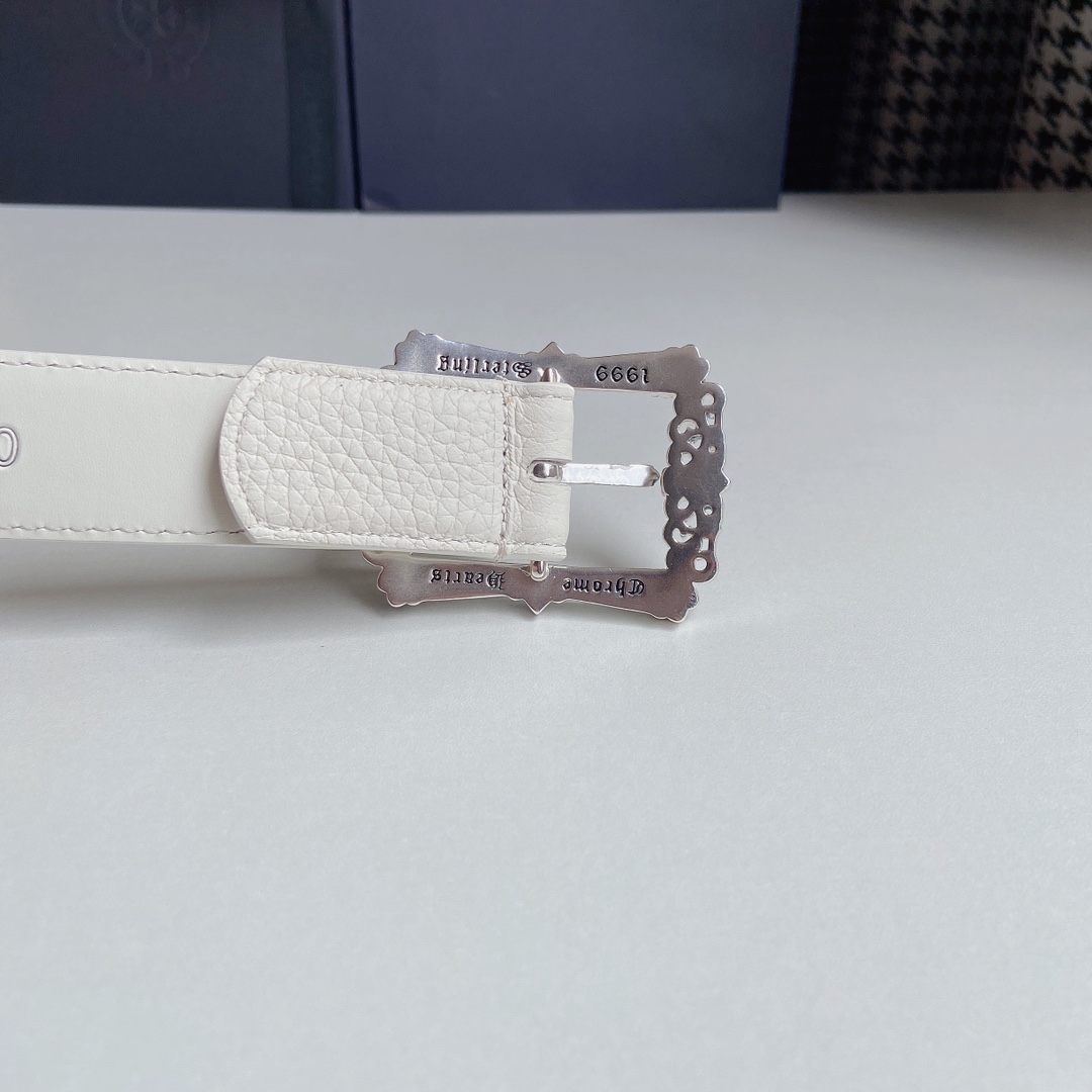 克罗心针扣皮带固定款精品铜扣搭配头层