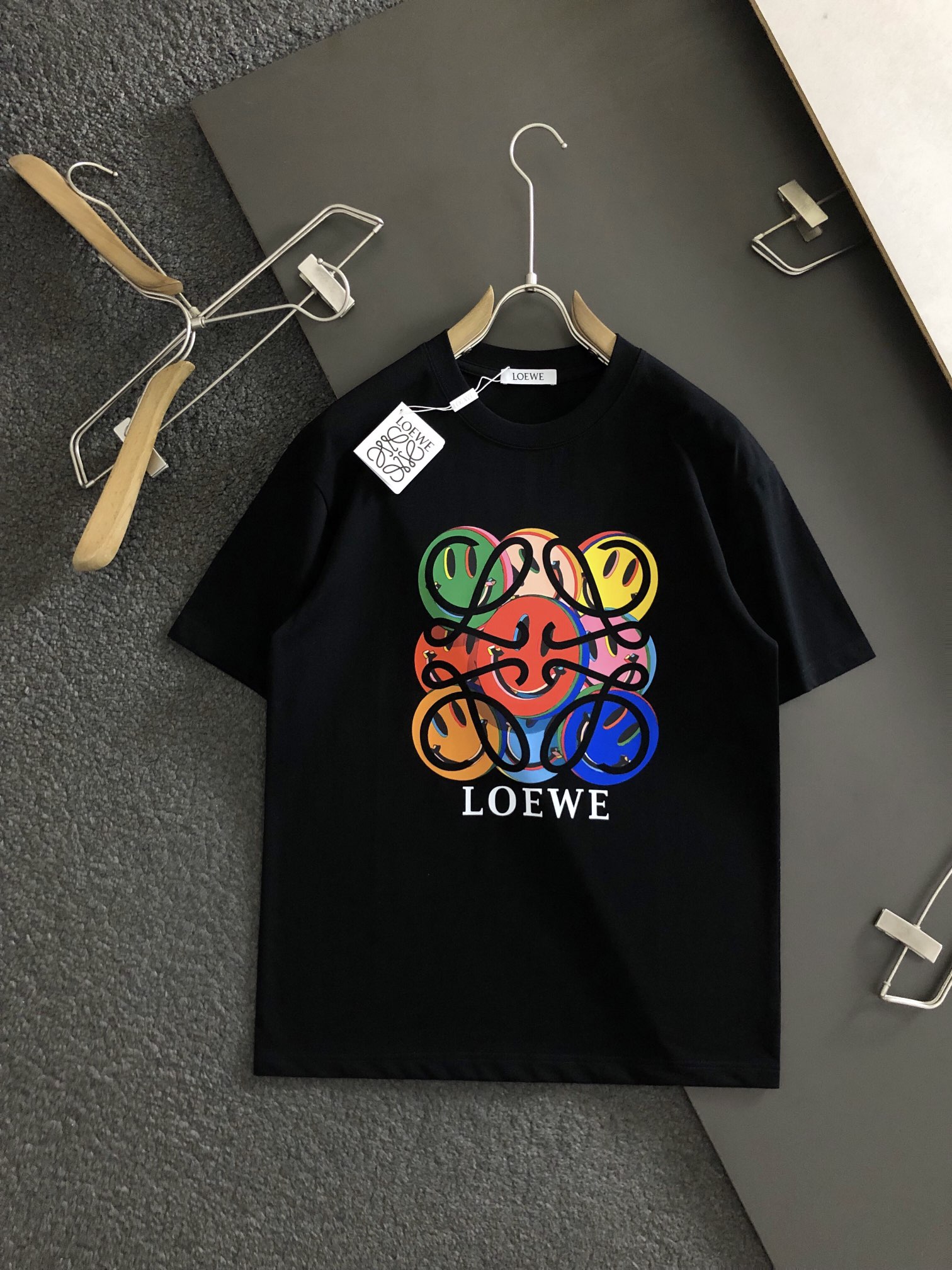 🅿️95 罗意威 Última camiseta de manga corta con estampado, de alta calidad y original de tienda, proceso de fabricación de…