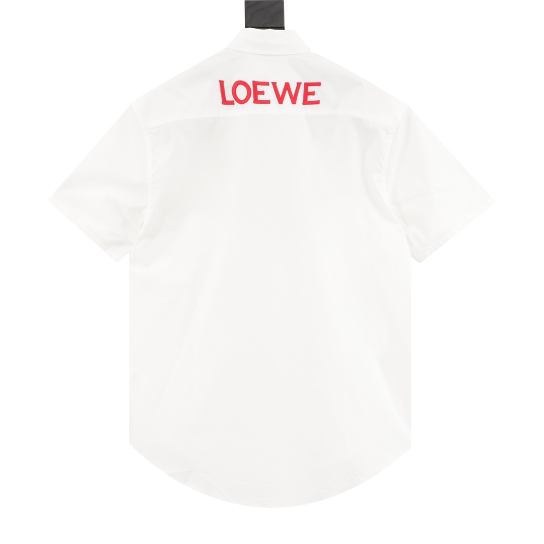 200 Loewe/罗意威 23ss 卡西法火焰刺绣短袖衬衫