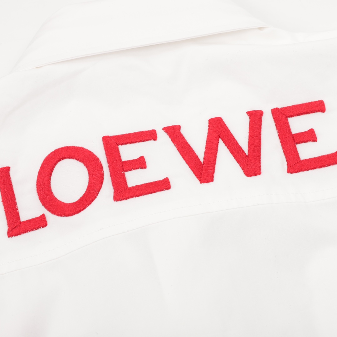 200 Loewe/罗意威 23ss 卡西法火焰刺绣短袖衬衫