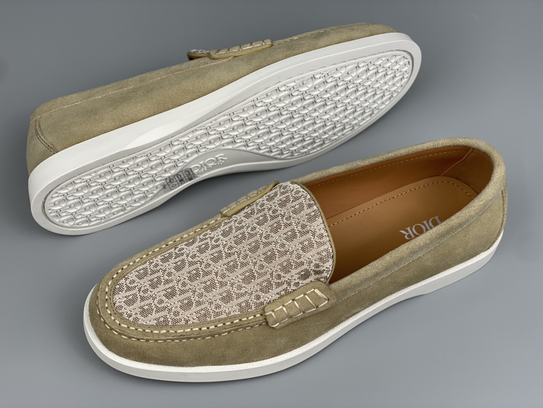 DIOR GRANVILLE Loafer,Suede Beige, With Dior Oblique Motif,Sizes 39-45 6 i1688353506 3101 4