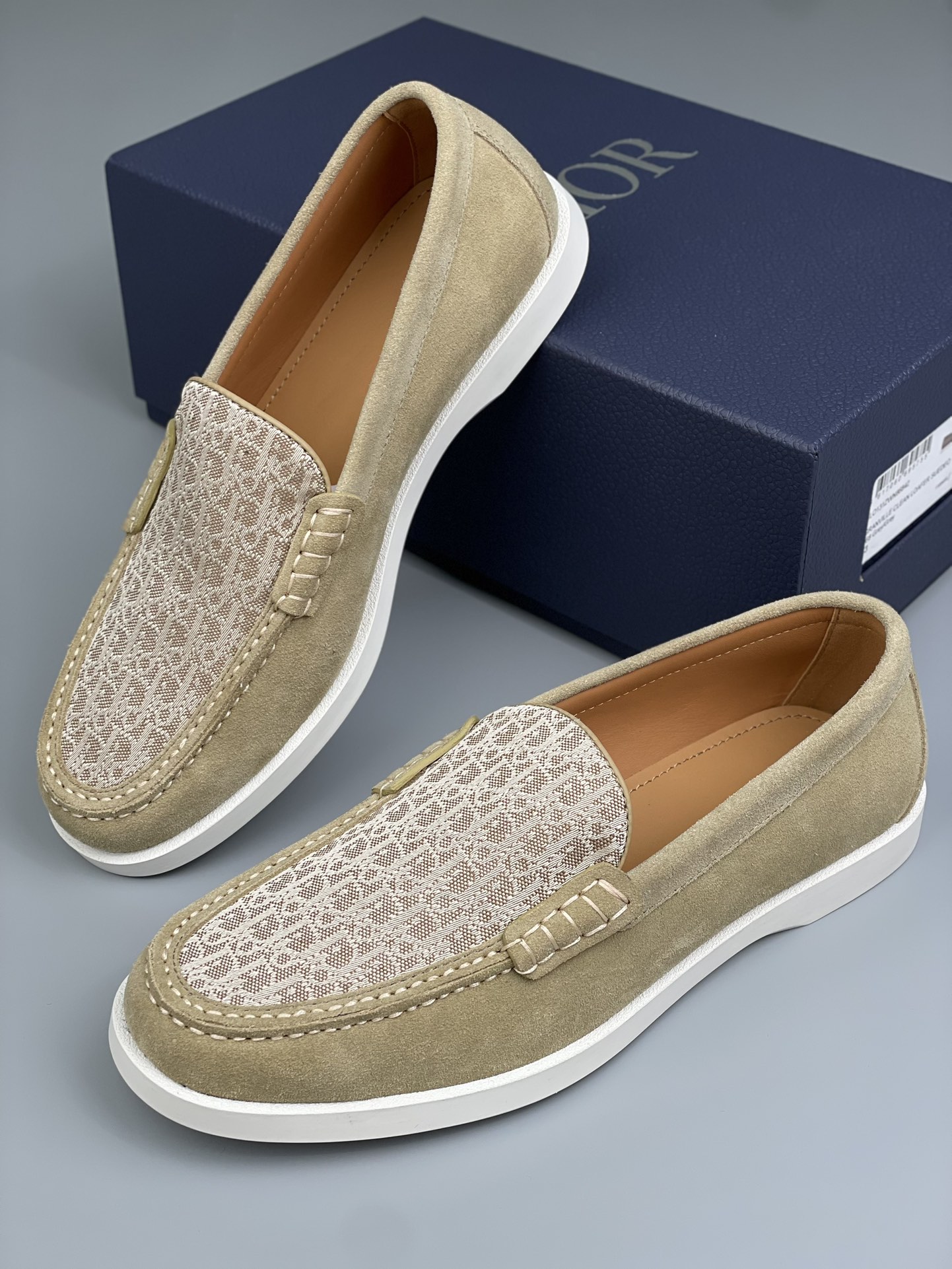 DIOR GRANVILLE Loafer,Suede Beige, With Dior Oblique Motif,Sizes 39-45 3 i1688353506 8840 1