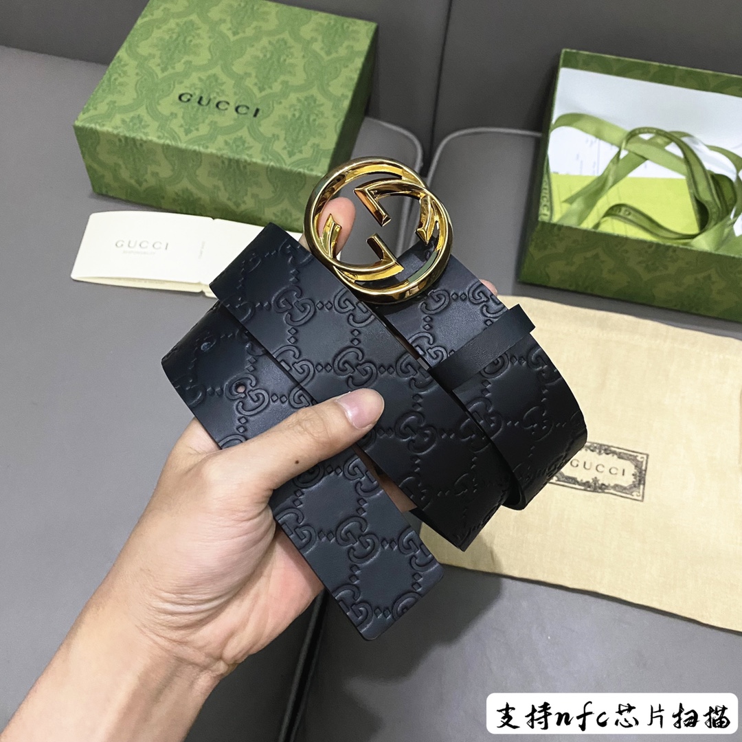 Gucci經典款頭層壓G花內襯頭層進