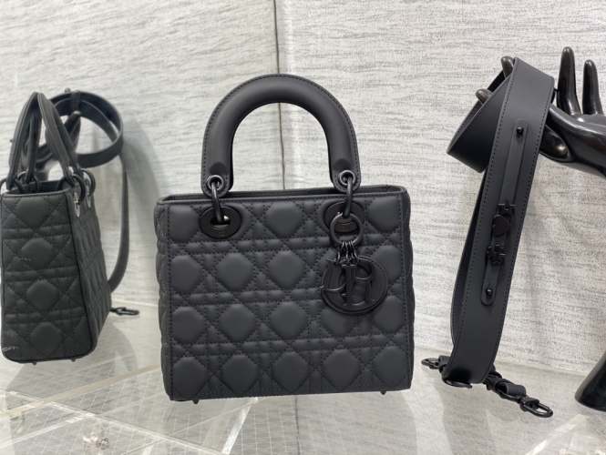 Lady Dior Matte Black Calfskin Bag with Customizable Strap, 20 cm 1 Lady Dior Matte Black Calfskin Bag with Customizable Strap, 20 cm