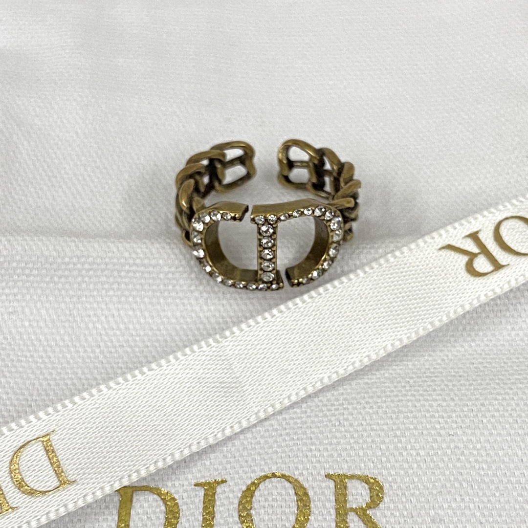 Dior Sieraden Ringen Geel Vintage