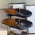 Gucci Fashion Shoes Plain Toe sell Online Apricot Color Black Calfskin Cowhide Genuine Leather Fashion Casual