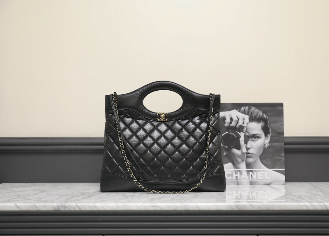 Replica How Can You
 Chanel Handbags Tote Bags Black Calfskin Cowhide Vintage