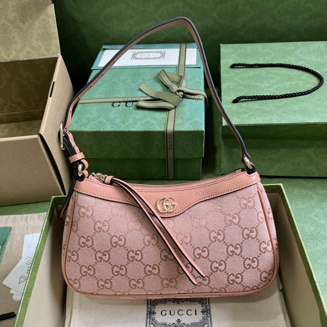 Gucci Ophidia Flawless
 Bags Handbags Gold Pink Rose Canvas