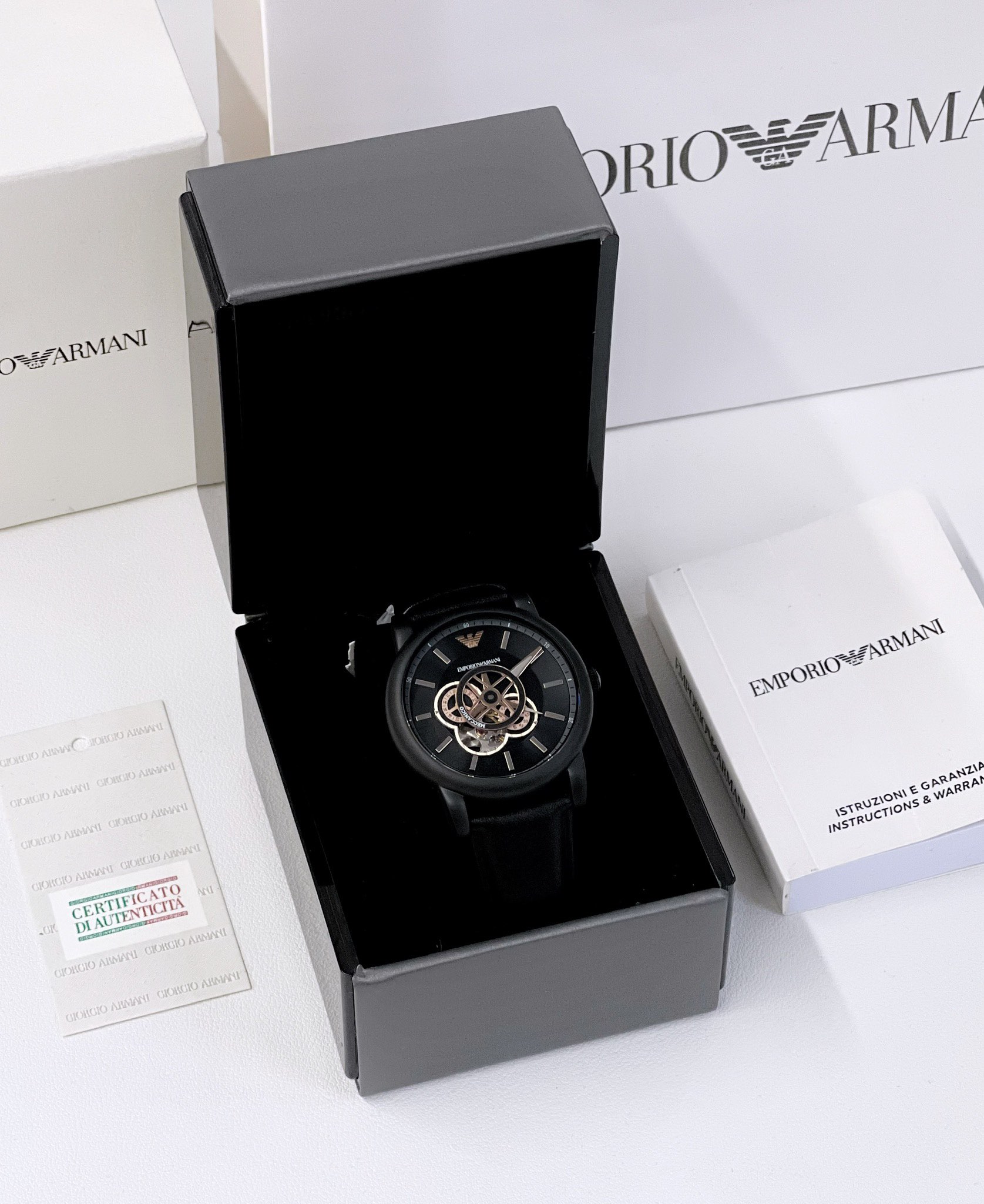 ¡La caja de lotes es compatible con Hong Kong 🇭🇰 correo directo Armani AR60012 reloj mecánico automático co…