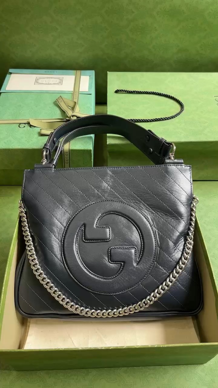 We Curate The Best
 Gucci Blondie Tote Bags Blue Dark