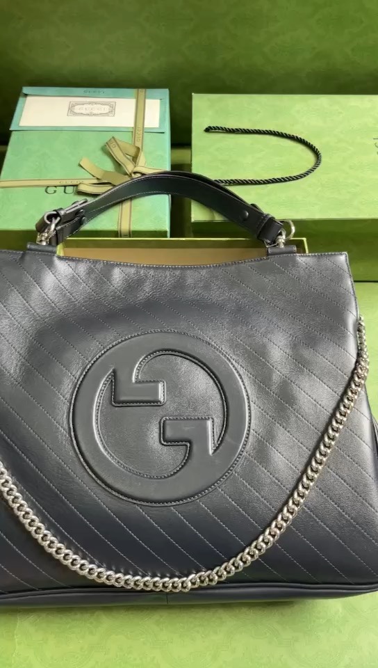 Gucci Blondie Tote Bags Hot Sale
 Blue Dark
