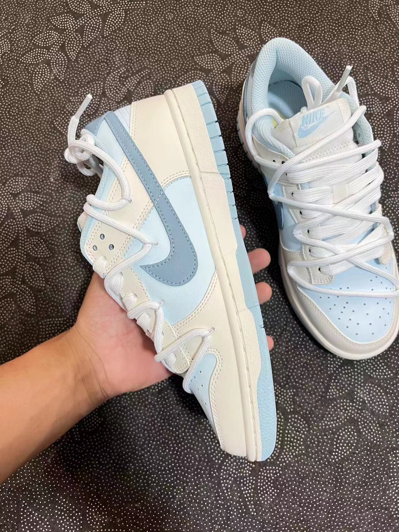 ?包邮 正品定制 Nike Dunk Low蒸汽木偶“海盐奶盖”款 沙白蓝配色 ?