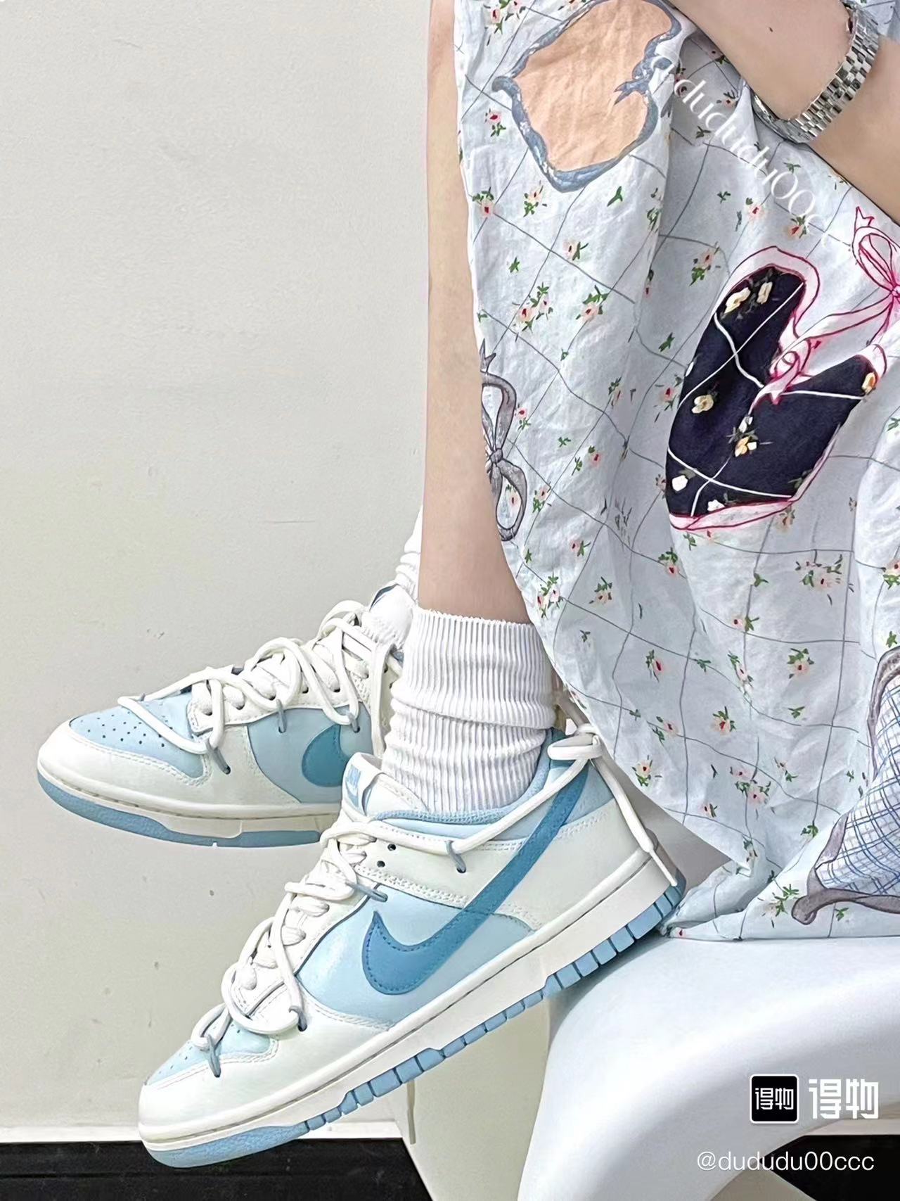 ?包邮 正品定制 Nike Dunk Low蒸汽木偶“海盐奶盖”款 沙白蓝配色 ?