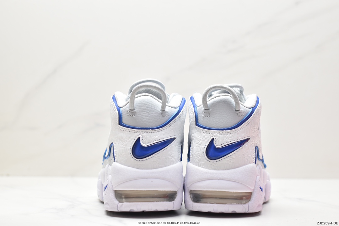 篮球鞋, Nike Air More Uptempo, Nike Air, NIKE, FD0669 100 - 耐克 Nike Air More Uptempo 皮蓬 大Air 防滑耐磨 复古篮球鞋 男女同款 白蓝色 FD0669 100