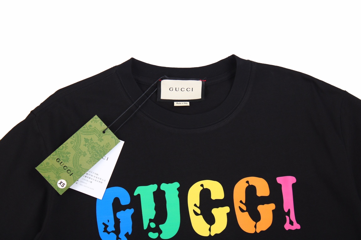 170 Gucci /古驰23ss 彩虹字母印花短袖