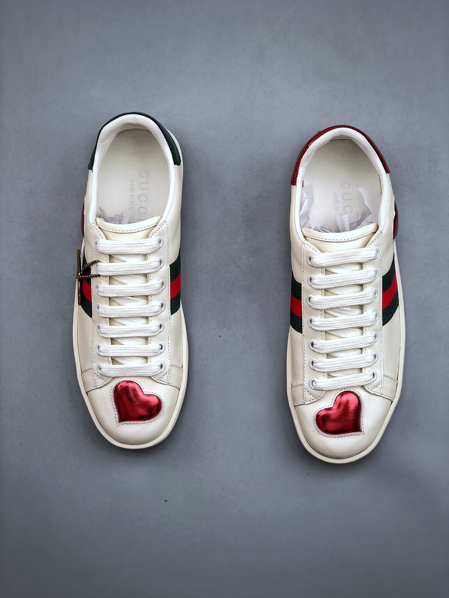 JO Italian fashion luxury brand Gucci Ace Embroidered Low-Top white sneakers