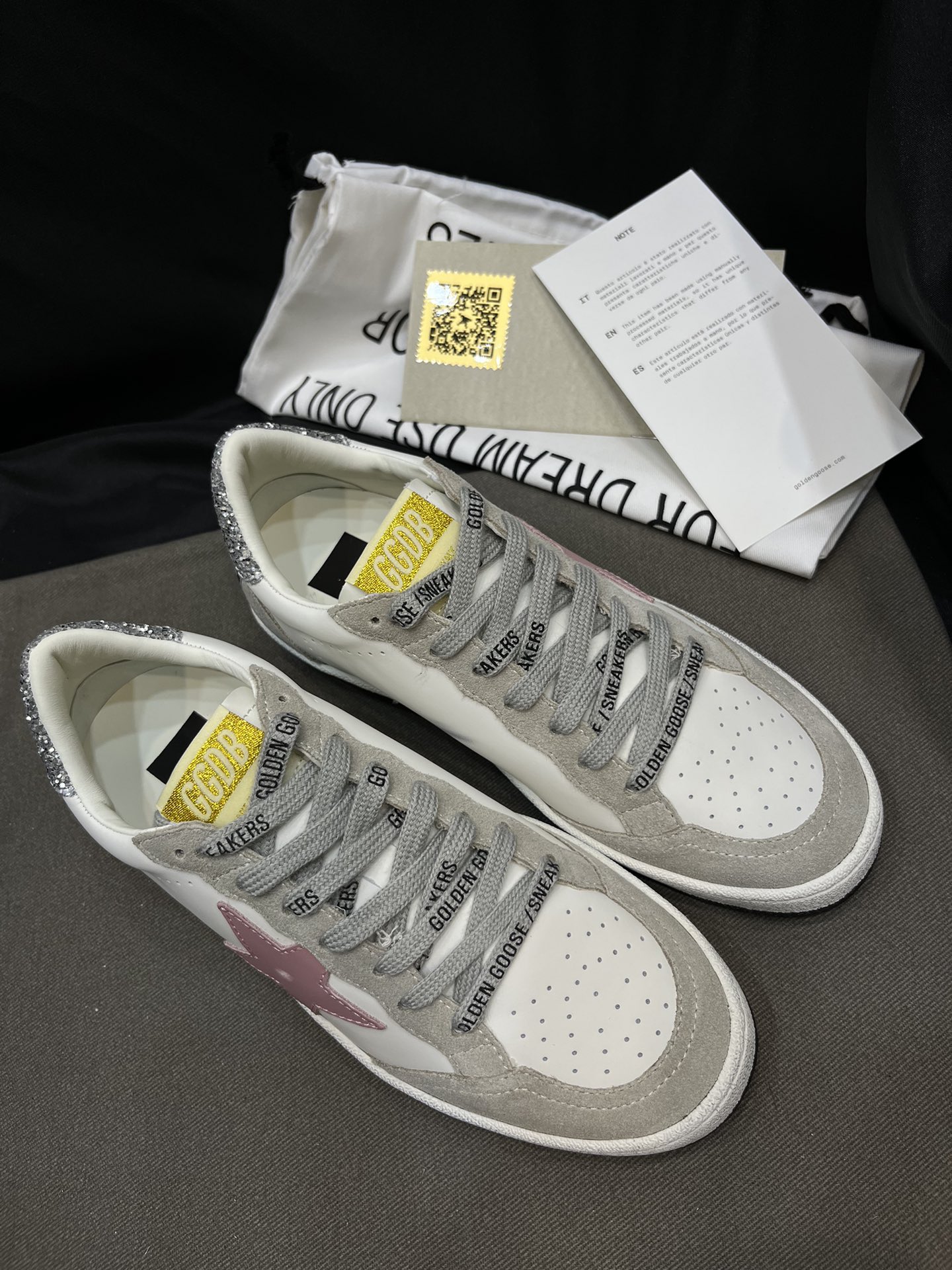 Golden Goose Sapatos de Skate Algodão Couro de vaca Frosted