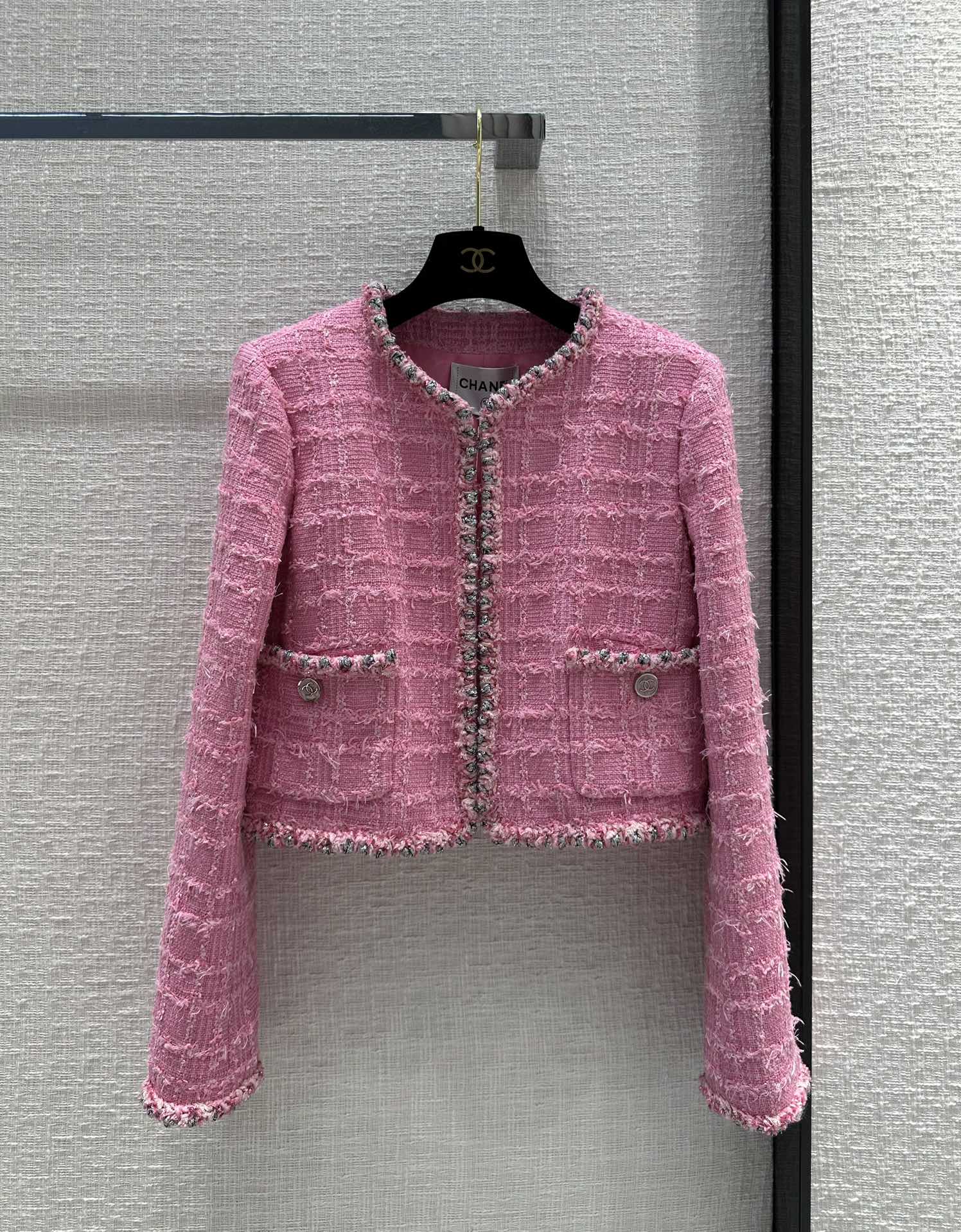 Chanel Clothing Coats & Jackets Pink Silver White Weave Spring/Summer Collection