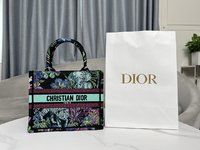 Dior Book Tote Luxury
 Handbags Tote Bags Blue Embroidery