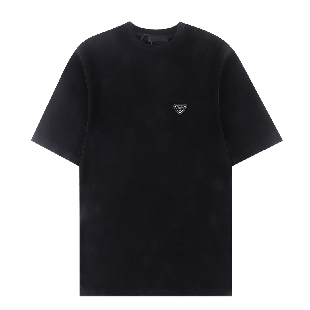 PRAD普拉* Camiseta de manga corta 2024SS nueva, clásico triángulo con toalla, detalles perfectos💯, tela tejida y teñida …