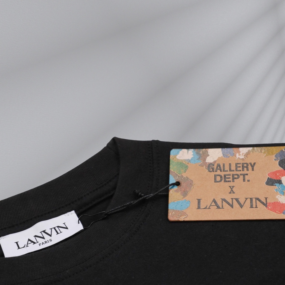 180 Lanv x Gallery Dept联名 21ss 联名黑白字母印花短袖