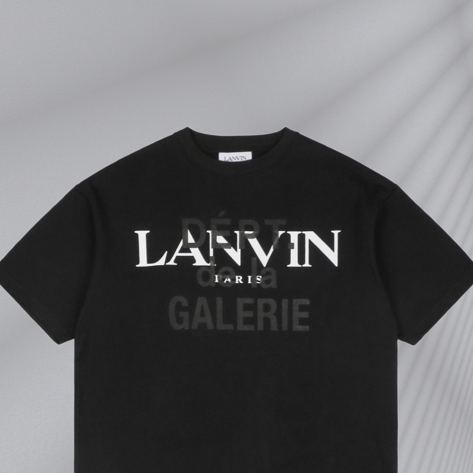 180 Lanv x Gallery Dept联名 21ss 联名黑白字母印花短袖