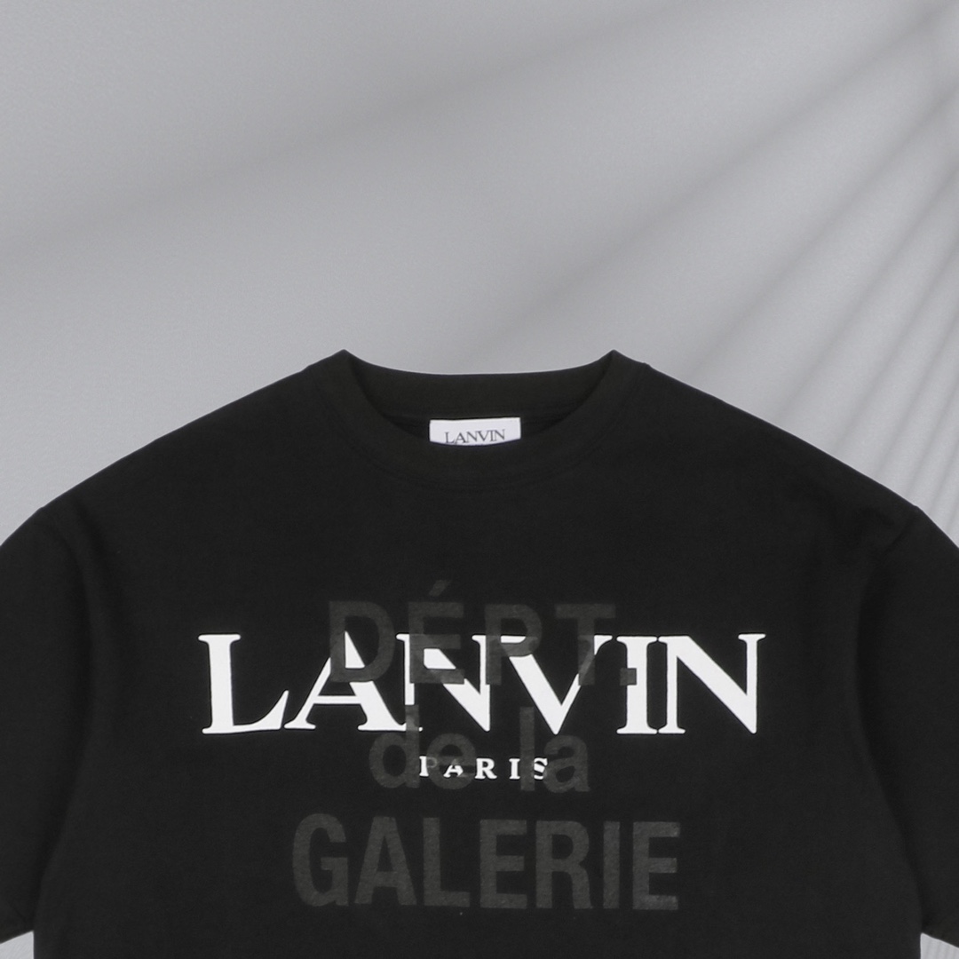 180 Lanv x Gallery Dept联名 21ss 联名黑白字母印花短袖