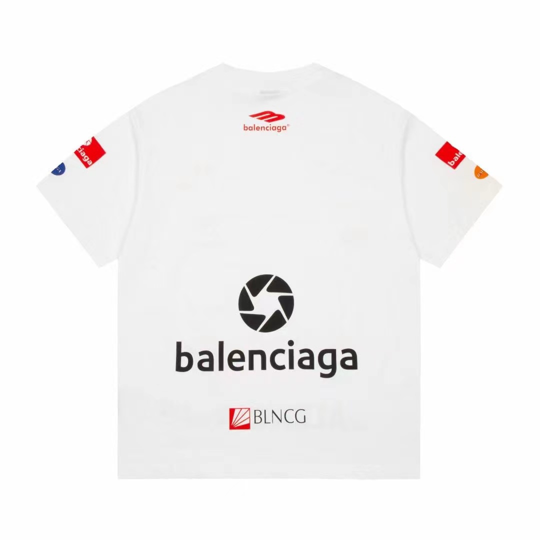 180 Balenciaga巴黎世家BLCG 23ss Top League Logos多标志短袖T恤