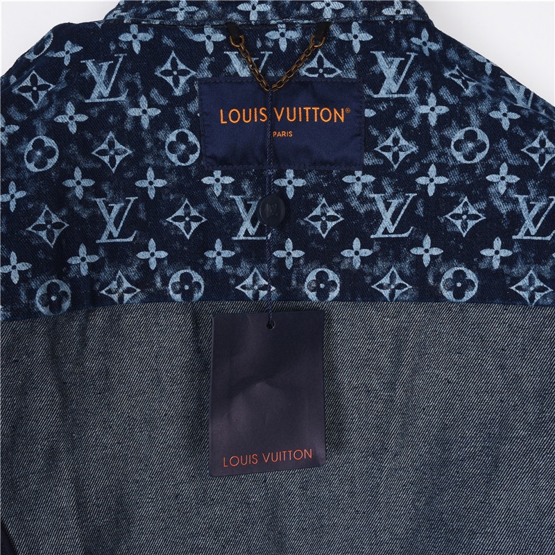 380 Louis Vuitton/路易威登 23Fw 满印扎染波光老花牛仔工装夹克