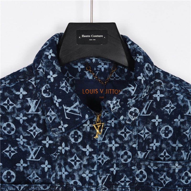 380 Louis Vuitton/路易威登 23Fw 满印扎染波光老花牛仔工装夹克