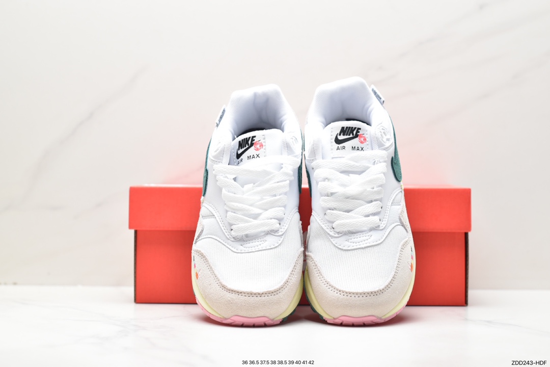 Nike Air Max 1“AIL Petals United", Nike Air Max 1, Nike Air Max, Nike Air, FQ0256-131, Air Max 1, Air Max - 耐克 Nike Air Max 1“AIL Petals United"耐磨透气 低帮 运动休闲鞋 女款 白绿 FQ0256-131