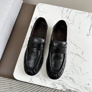 The Row Shoes Loafers Plain Toe Single Layer Replcia Cheap Cowhide Genuine Leather Spring/Summer Collection Hero Casual