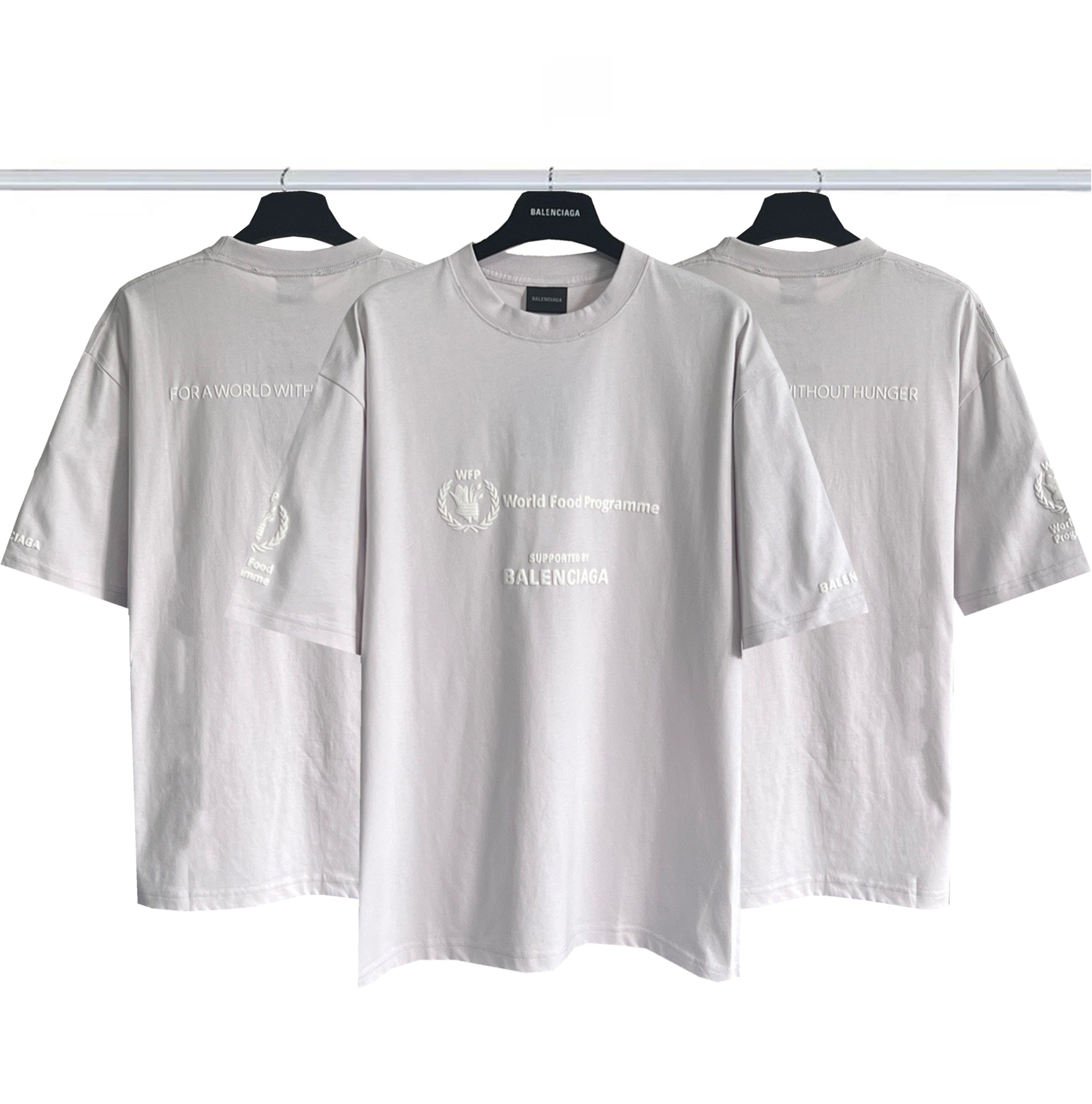 Balenciaga Clothing T-Shirt Apricot Color White Printing Combed Cotton Short Sleeve