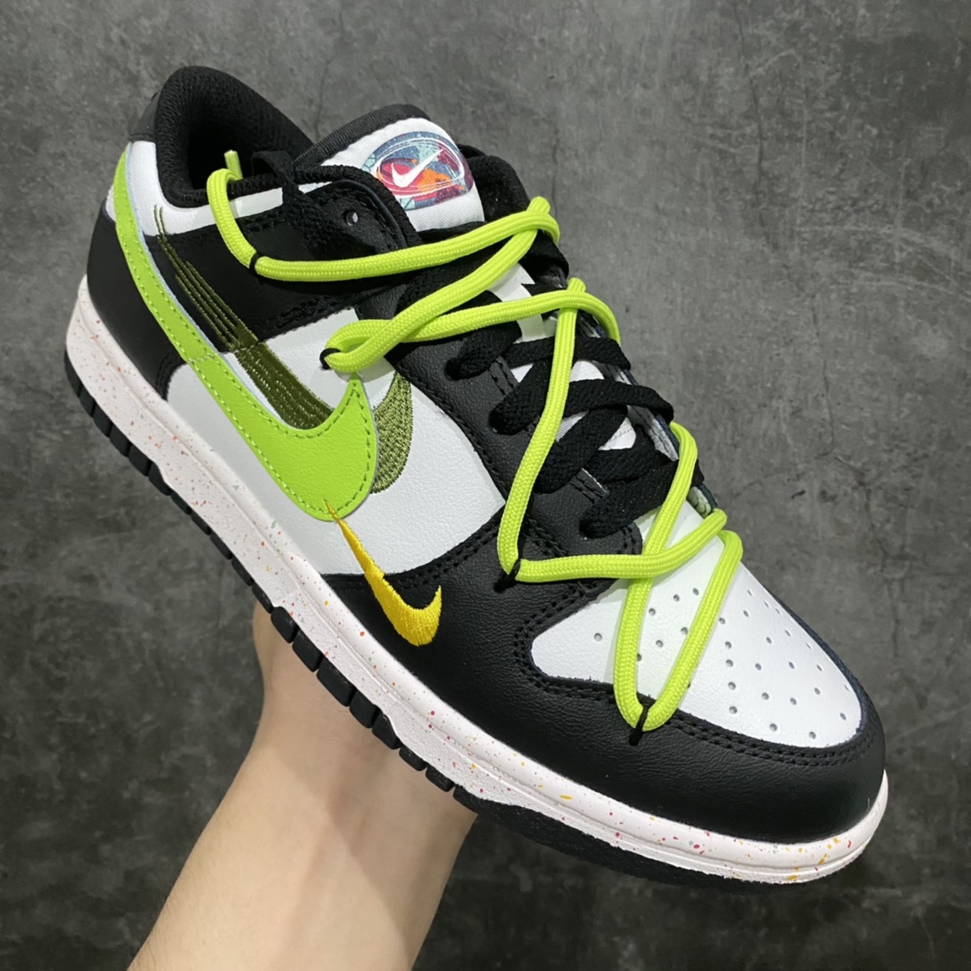 图片[3]-【CS版本】NK Dunk Low Multi-Color Swoosh SB低帮青苹果三勾 牛油果黑绿 货号：FD4623-131nn专业dunk大厂 主打dunk85系列的工厂n品质以及性价比都是市场无可匹敌的存在n皮料用的扎实 裁边清洁度超高 鞋型细节也没任何问题n强烈推荐 配色非常齐全 终端供应💪🏻  尺码：36 36.5 37.5 38 38.5 39 40 40.5 41 42 42.5 43 44 44.5 45 46-莆田鞋批发中心