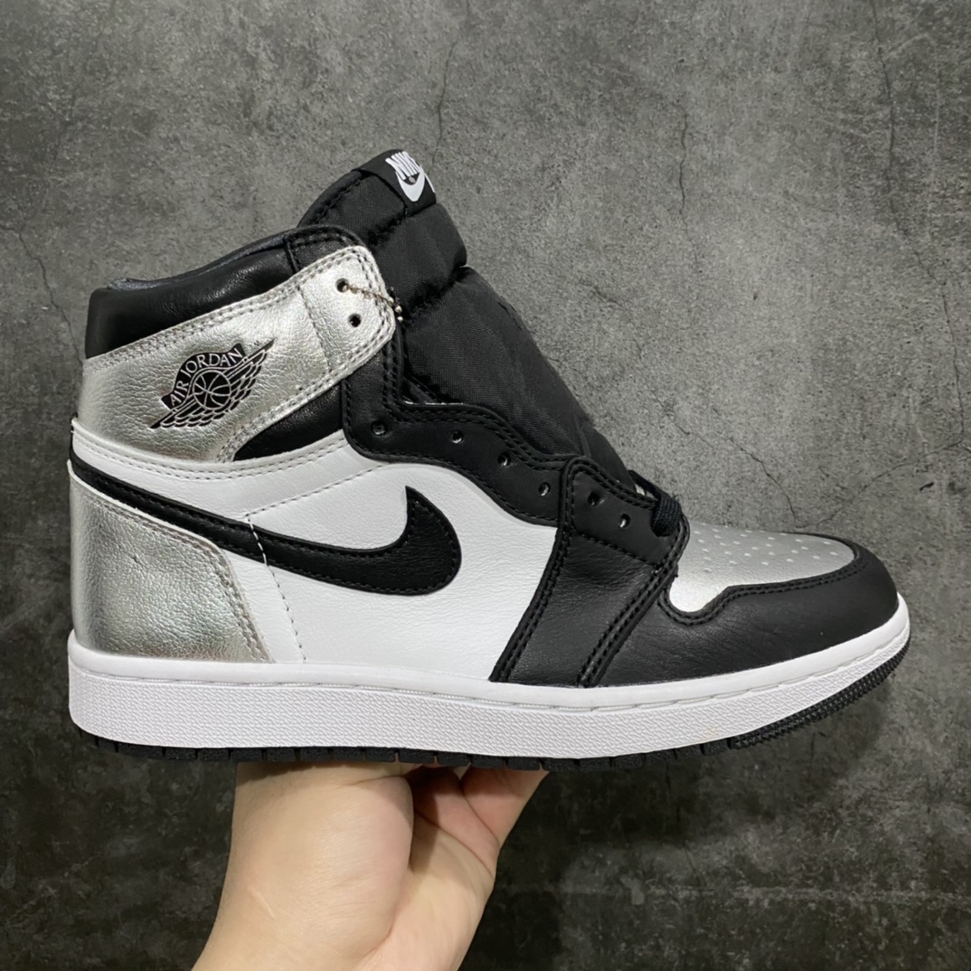 【JS纯原】Air Jordan 1 Retro High AJ1黑银脚趾高帮CD0461-001n原鞋原楦头纸板开发n鞋型后跟收腰弧度完美 原厂Prime Asia皮料打造正确鞋垫背胶 飞翼3D高频深度立体原厂配件 钢印齐全 高价零售首选版本 尺码：40-48-莆田鞋批发中心