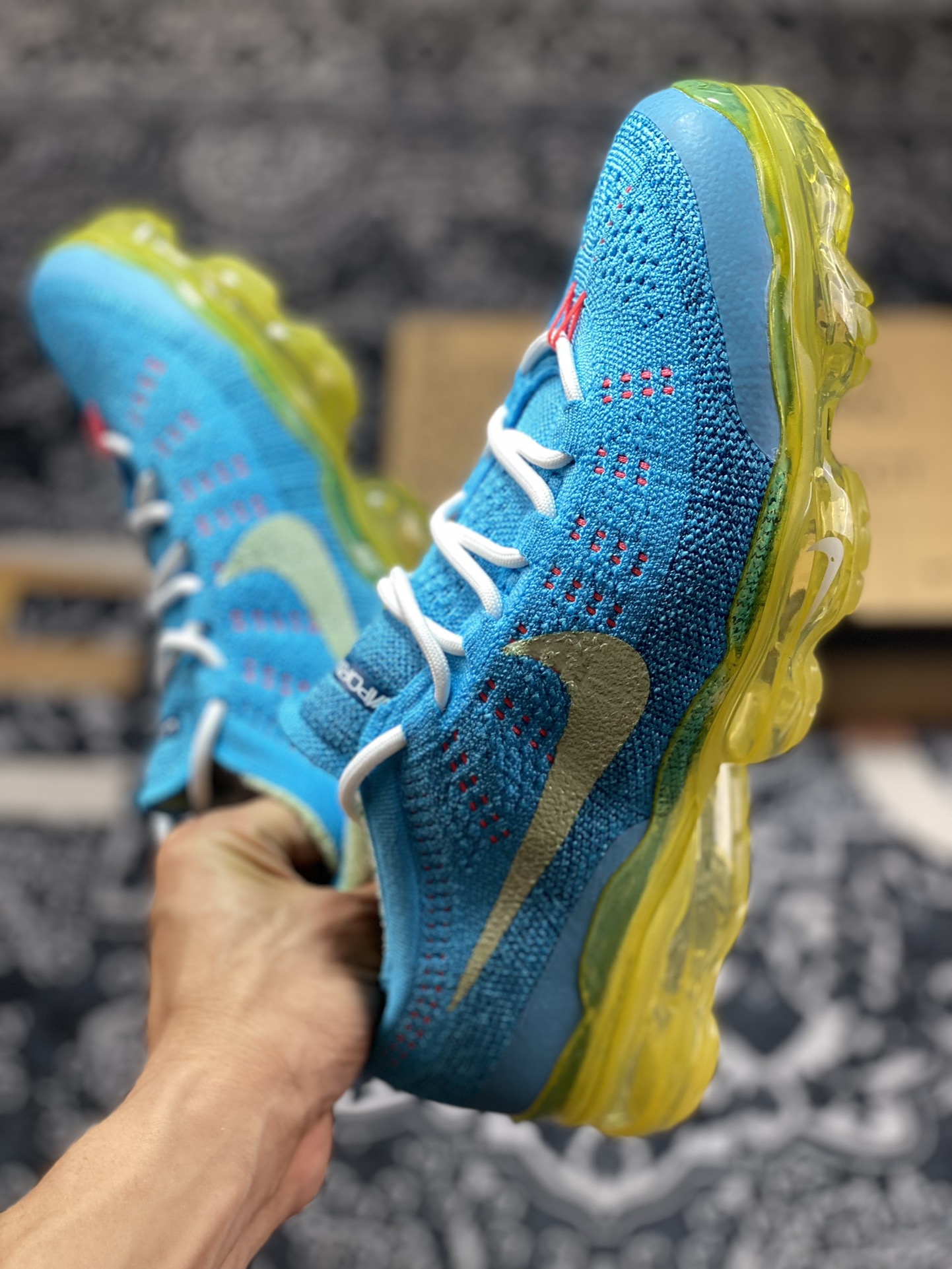 耐克Nike Air VaporMax 2023 Flyknit FK”Baltic Blue“2023款大气垫慢跑鞋“浅月蓝桃粉黄”DV1678-400