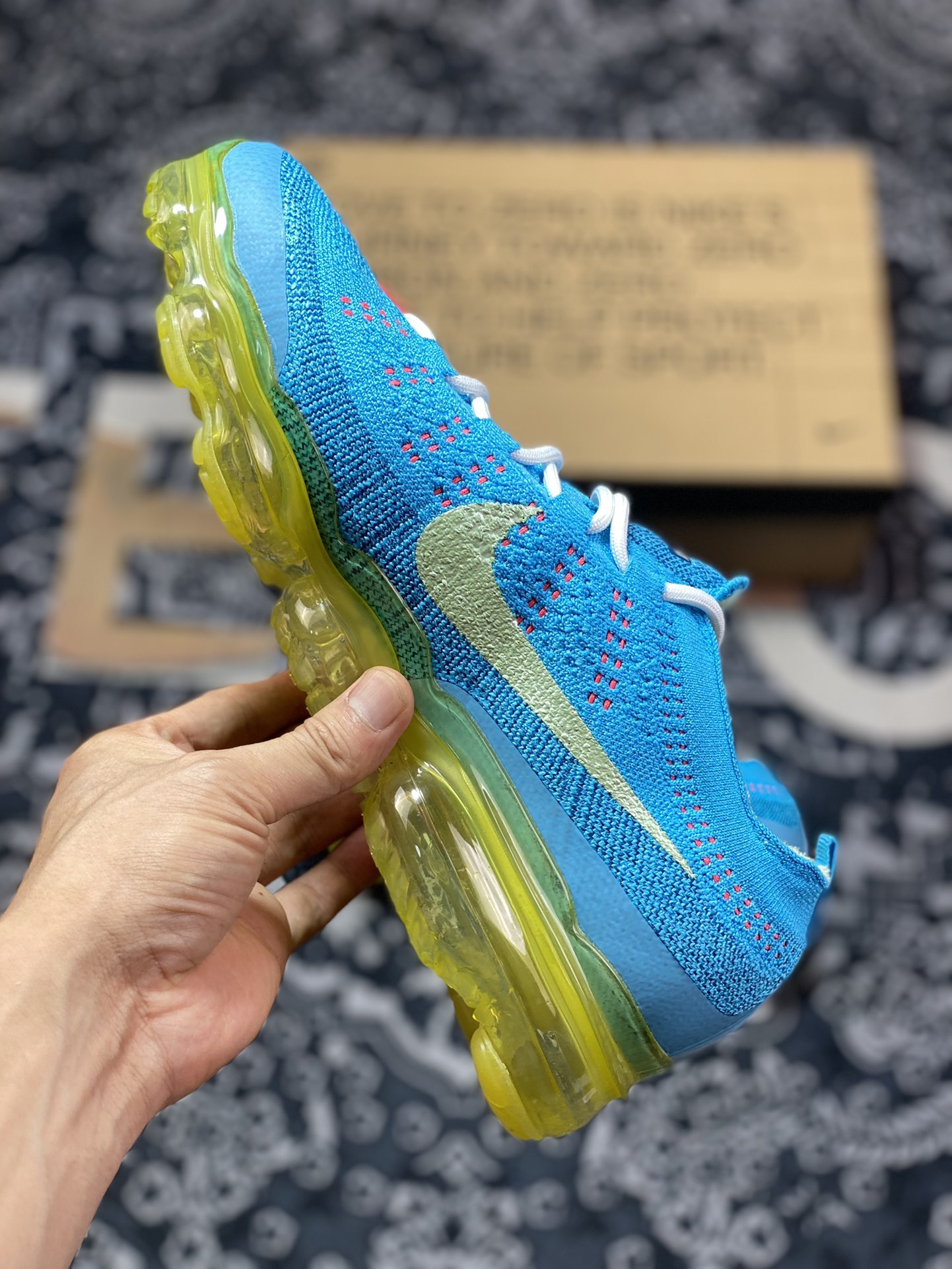 耐克Nike Air VaporMax 2023 Flyknit FK”Baltic Blue“2023款大气垫慢跑鞋“浅月蓝桃粉黄”DV1678-400